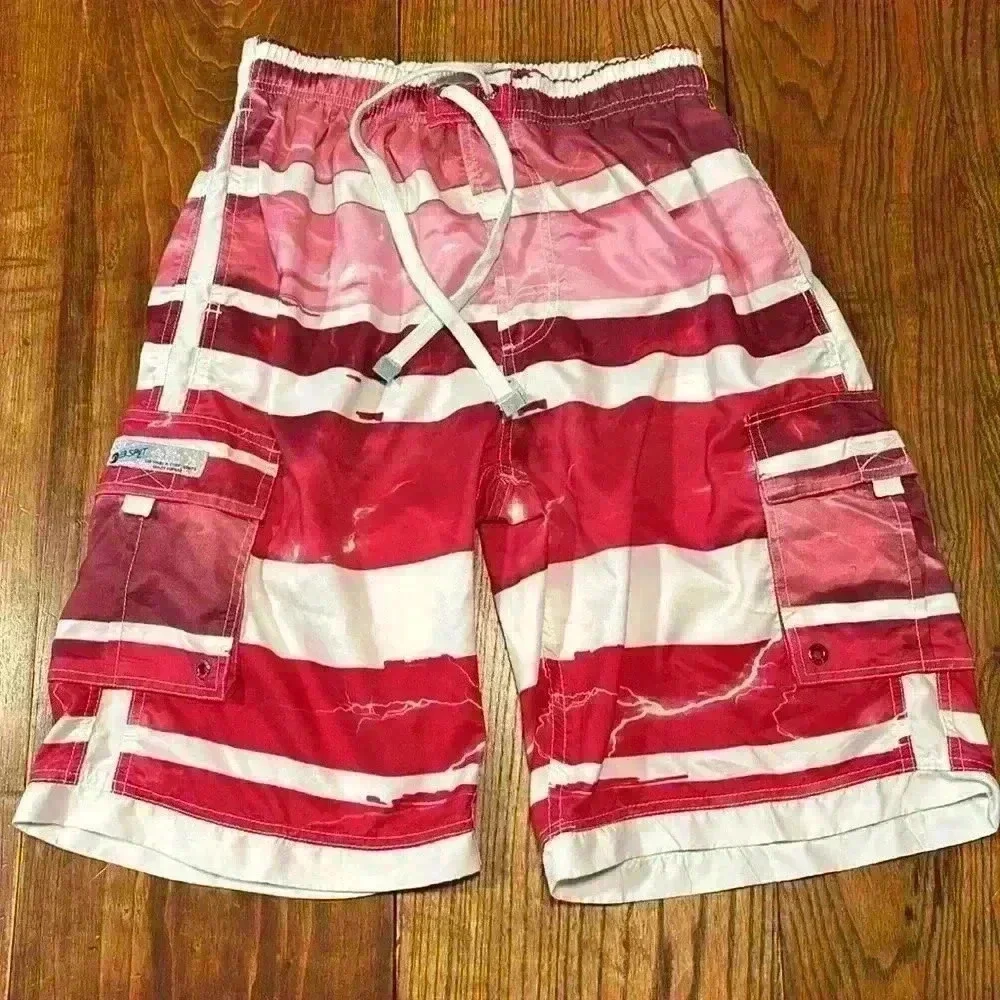 2 Pair Of Men's Swim Trunks Banana Split/Bsplit Draw String Waist Size Large